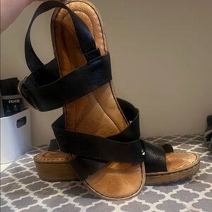 Born Black and Tan Sandals Comfortable Stylish Footwear